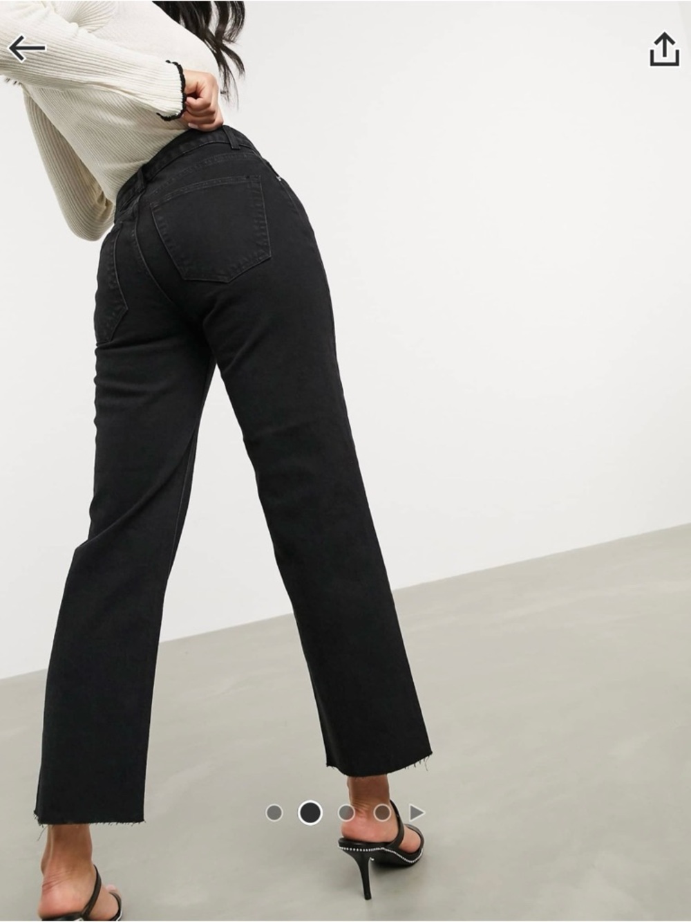 ASOS Design High Rise Stretch “effortless” crop kick flare jean in black